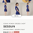 Синее качественное платье с рюшами, летнее платье с рюшами, XS/S (фото #2)