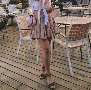 Suvine volangidega beež seelik, S/M (1 foto / 1)