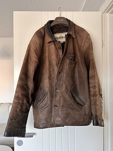Kulutatud pruun meeste vintage nahktagi, XXL (1 foto / 5)