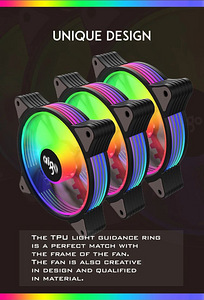 6x ARGB LED 120mm fan fan set with remote control AIGO (2 фото из 9)