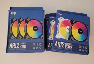 6x ARGB LED 120mm fan fan set with remote control AIGO (8 фото из 9)