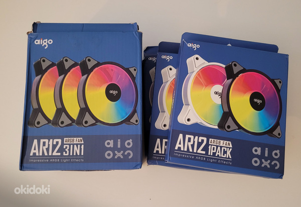 6x ARGB LED 120mm fan fan set with remote control AIGO (фото #8)