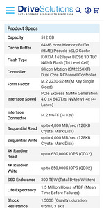 512GB SSD диск Kioxia NVMe Gen4 (Lenovo) (2 фото из 4)