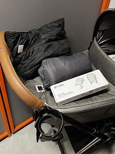 Cybex priam V4 manhattan grey + deep black seat + accessorie