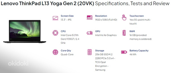 Lenovo ThinkPad L13 Yoga Gen 2 (20VK) touch (фото #2)