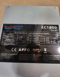 Toiteplokk LC1800 BTC mining (1 foto / 2)