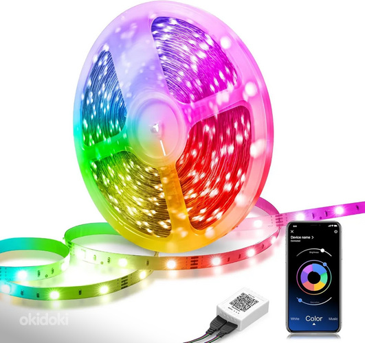 UUS! 15m RGB LED riba (44-klahviga pult + rakendus)