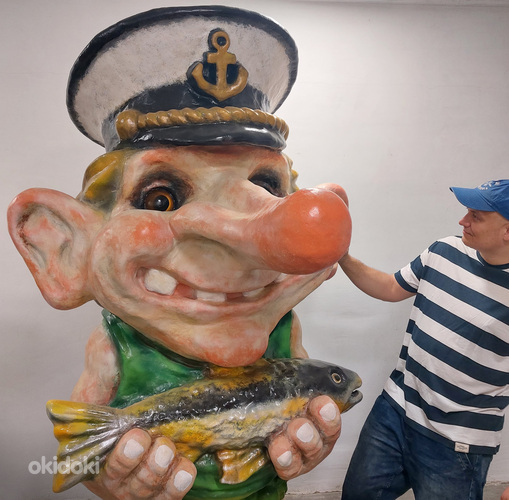 Suur skulptuur "Troll kalamees" figuur kuju