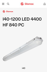 Светильник Glamox I40 1200 LED 4400 HF 840 PC