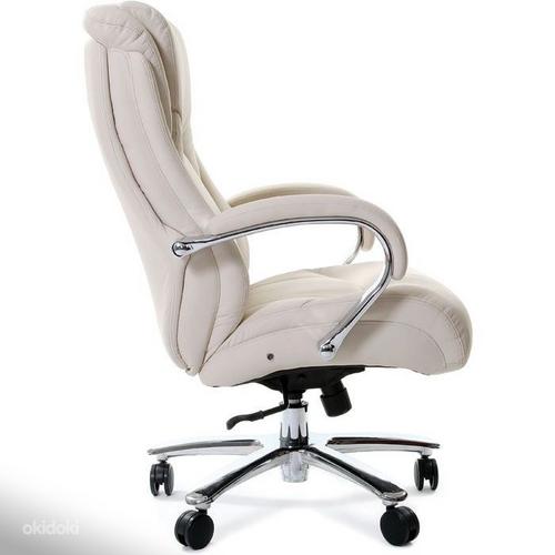 Белое кожаное кресло, размер сиденья XXL (Chairman 402) стул (фото #8)