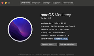 MacBook Pro 15-inch 2018, 512GB SSD, 560X 4gb (5 foto / 5)