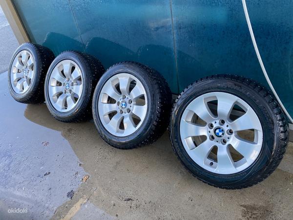 Литые диски BMW 17 + шипованные шины (фото #1)