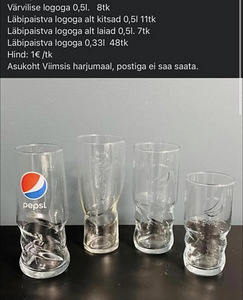 Klaasid erineva suurusega logodega (3 foto / 3)
