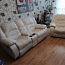 Белый кожаный диван 2 и кресло (вместе или по отдельности) (фото #1)