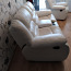 Белый кожаный диван 2 и кресло (вместе или по отдельности) (фото #5)