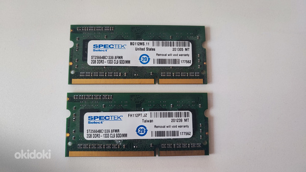 Erinevad SODIMM vahemälud 2gb