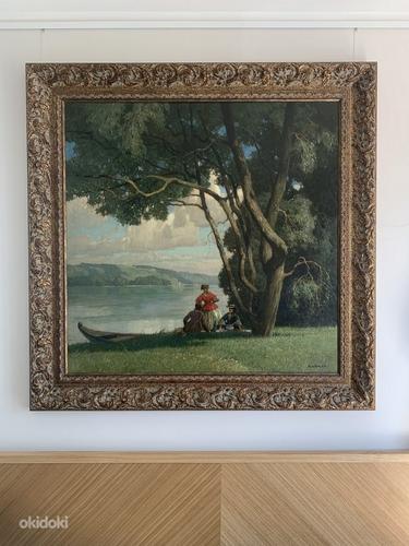 Большая масляная картина, 132x132cm, M.Göhler (фото #1)