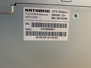 Kathrein UFSconnect 926sw 500GB, Sat-Receiver - Twin-Tuner (3 foto / 3)