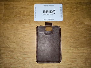 RFID-kaardihoidja tumepruun ehtsast nahast (2 foto / 2)