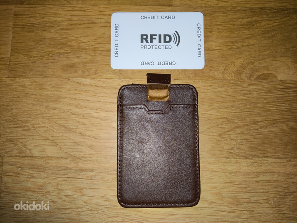 RFID-kaardihoidja tumepruun ehtsast nahast (foto #2)