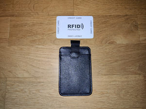 RFID-kaardihoidja must ehtsast nahast (2 foto / 2)