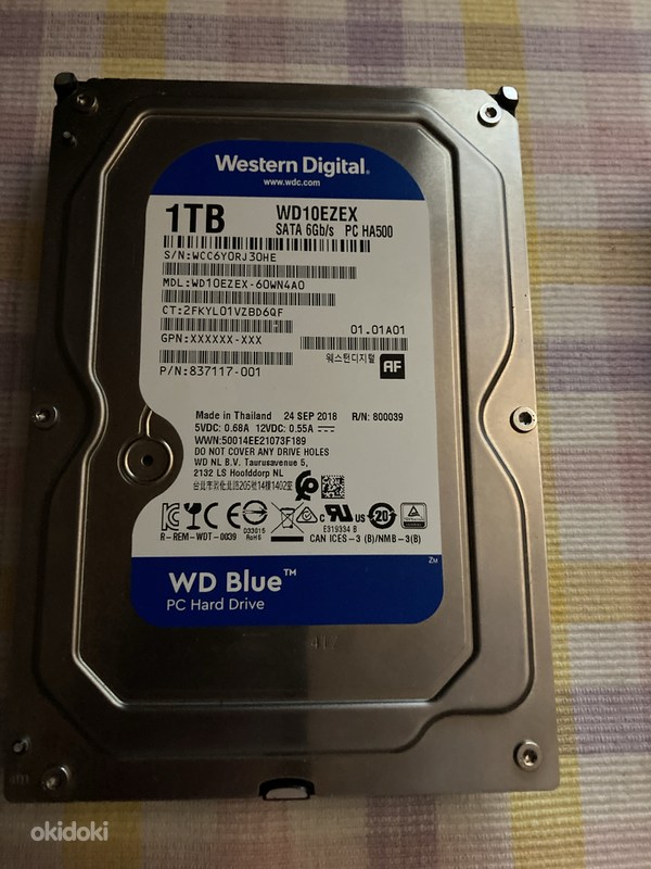 HDD WD10EZEX 1TB - Tallinn, Жесткие диски, внутренние – okidoki