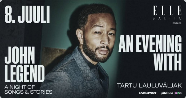 2 piletit John Legend kontserdile Tartus 8.07