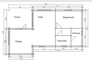 Palkmaja, puitmaja ,, Holzhaus D,, 2x seinaga, loghouse (2 foto / 5)