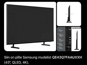 Müüa televiisor Samsung 43",uus, kattekiles. (1 foto / 2)