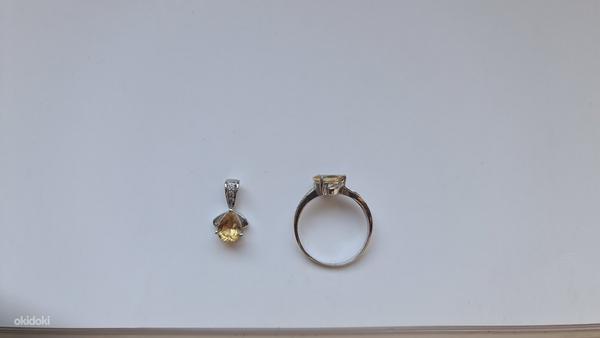 Новое серебряное кольцо и серебряное колье с цитрином (фото #7)