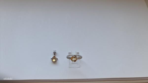 Новое серебряное кольцо и серебряное колье с цитрином (фото #8)