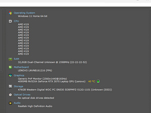 Lenovo Legion 5 , AMD 5600H, RTX 3070, 2560x1440p, 165Hz (4 foto / 4)