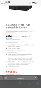Hikvision IP 4K NVR salvesti 64 kanalit Сетевой видеорегистр (5 фото из 5)