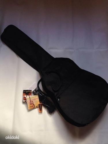 Гитара светло-коричневая 3/4 нов + сумка + тюнер + струны (фото #3)