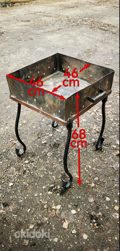 Широкий мангал на съемных ножках металл 46x46cm (фото #1)