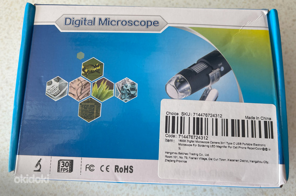 1600X digitaalne mikroskoobikaamera 3in1 C-tüüpi USB