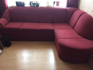 Nurgadiivanvoodi pesukastiga / Corner sofa bed with drager (1 foto / 3)
