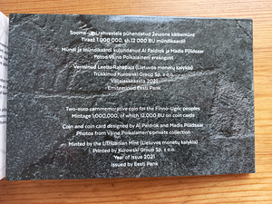 Mündikaart soome-ugri rahvad 2€ 2021 (4 foto / 4)