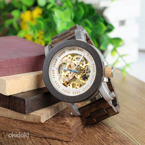 Деревянные часы в металлическом корпусе НОВИНКА! (фото #1)