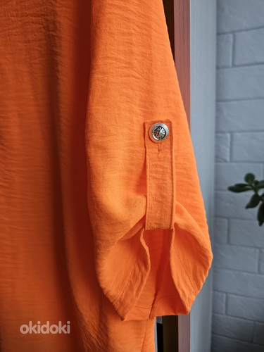 Новая оранжевая рубашка. Вискоза. Размер 42. (фото #3)