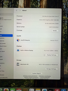 Macbook pro 15” 2018 16GB ram 500GB SSD intel i7 (2 foto / 6)
