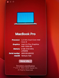 Macbook Pro mid 2017 i5 128GB SSD (8 foto / 10)