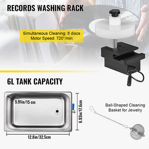 Ultrahelipesur vinüülplaatidele LP ultrasonic cleaner Vevor (6 foto / 7)
