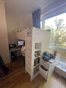 IKEA SMÅSTAD кровать-чердак, 90x200 см, белая (2 фото из 3)