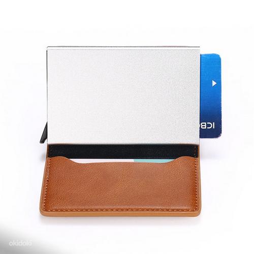 Очень удобный кожаный карман для карт (8шт) + карман для ден (фото #5)