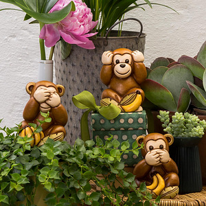 3 мудрых обезьяны, керамические статуэтки, 3шт, THUN