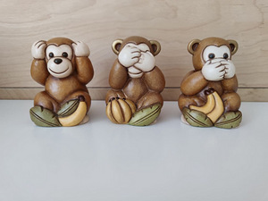 3 wise monkeys, keraamilised kujud, 3tk, THUN (2 foto / 4)