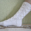 Вязаные вручную кружевные носки натуральный козий пух (фото #2)
