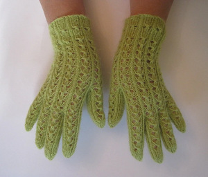 Ручное ажурное вязание шерстяные перчатки