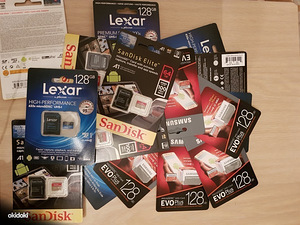 Uued Koreea micro sd kaardid 10 class U3 64, 256 GB garantii (1 foto / 3)